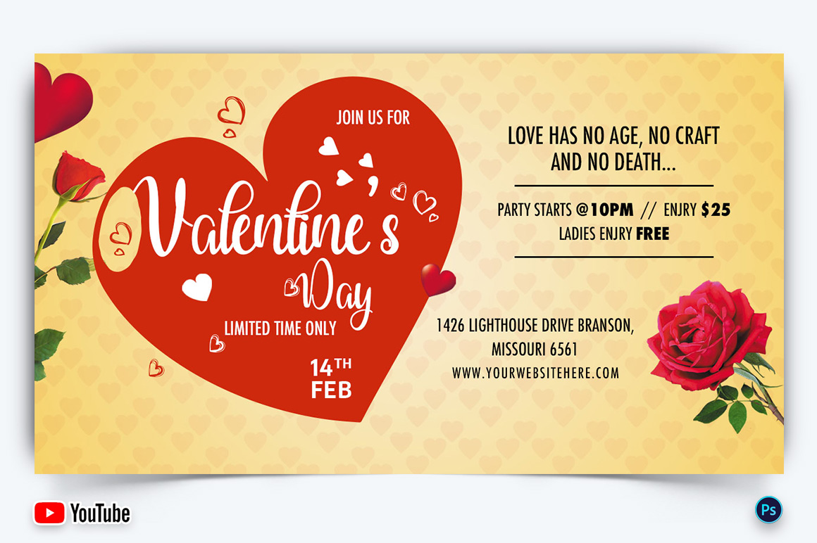 Valentine Day YouTube Thumbnail Design Template-02