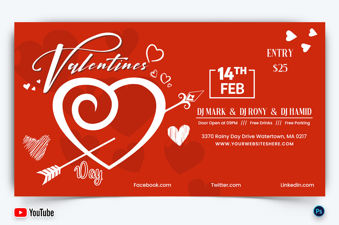 Valentine Day YouTube Thumbnail Design Template-04