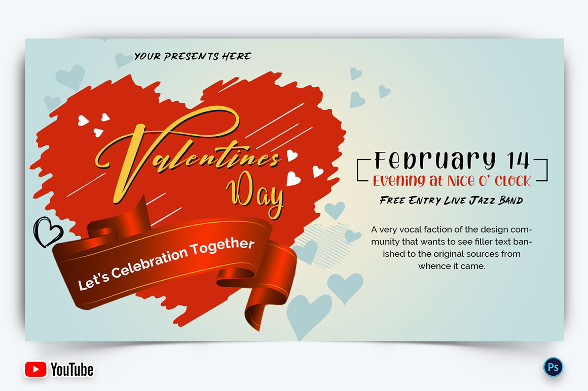 Valentine Day YouTube Thumbnail Design Template-05