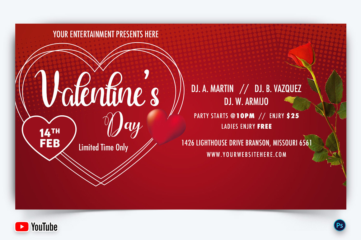 Valentine Day YouTube Thumbnail Design Template-08