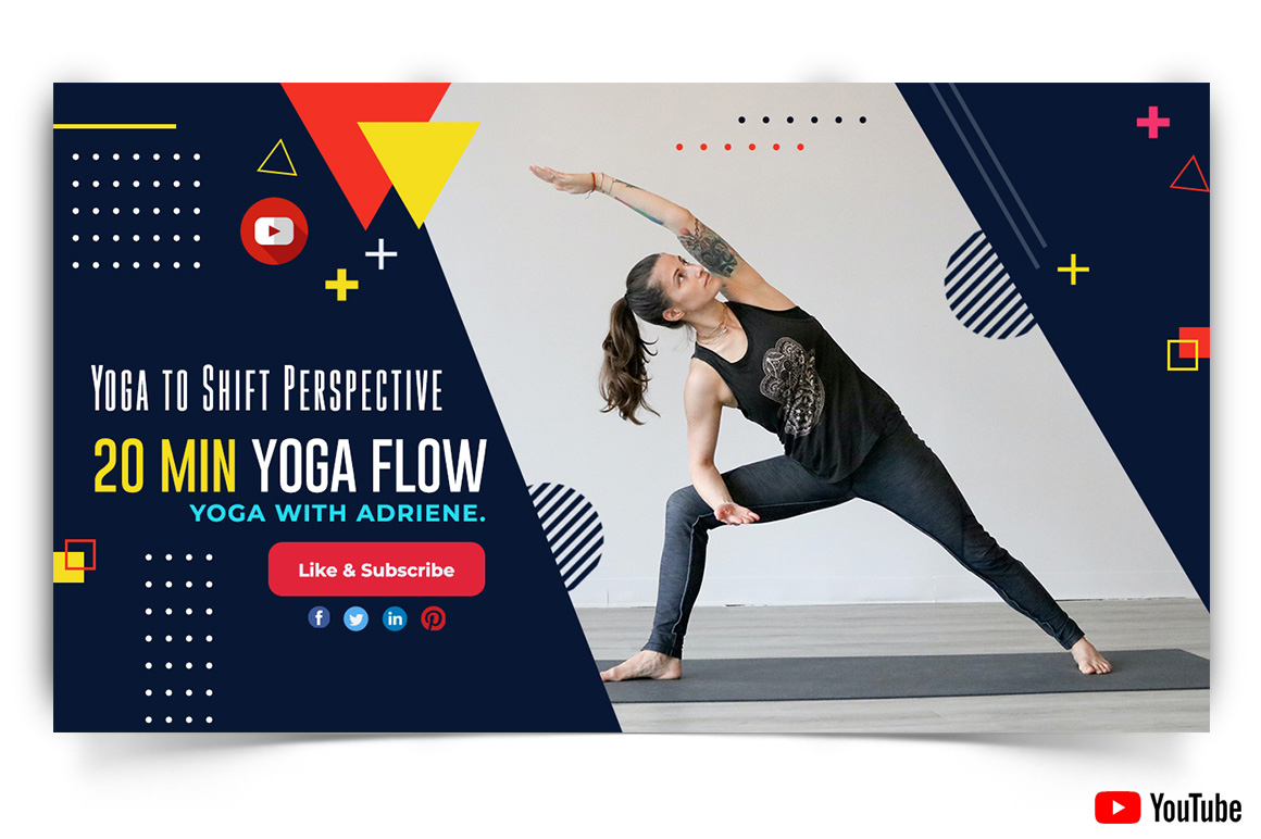 Yoga and Meditation YouTube Thumbnail Design Template-10