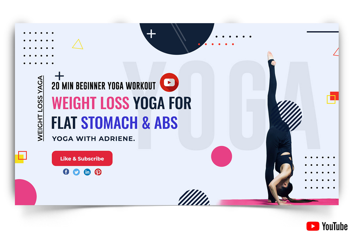 Yoga and Meditation YouTube Thumbnail Design Template-11