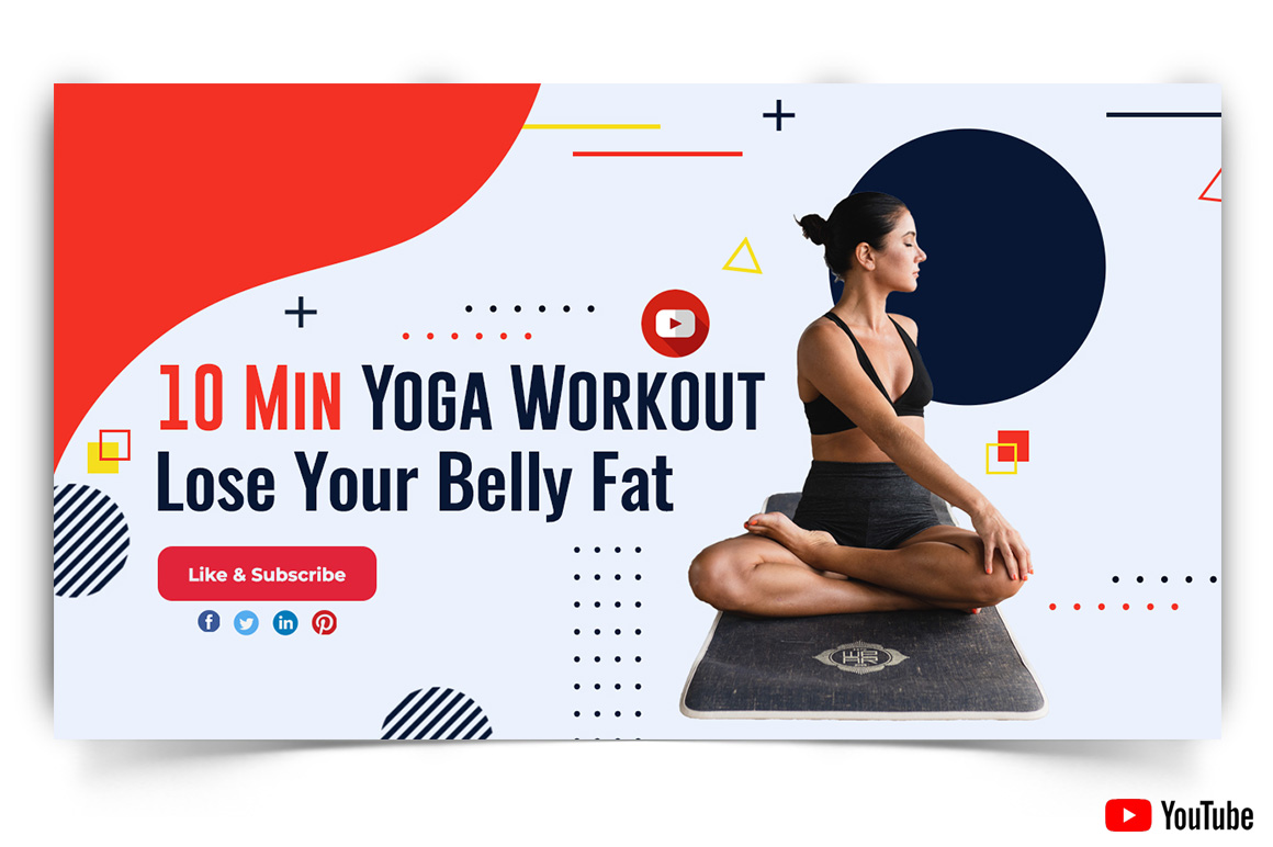 Yoga and Meditation YouTube Thumbnail Design Template-12