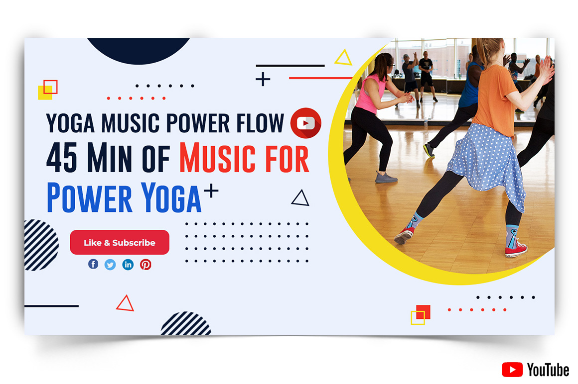 Yoga and Meditation YouTube Thumbnail Design Template-14