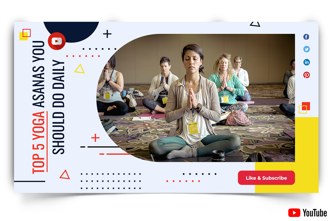 Yoga and Meditation YouTube Thumbnail Design Template-16