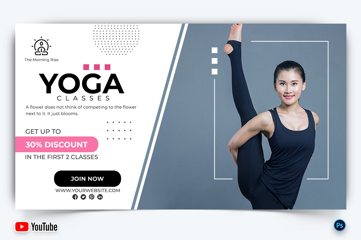 Yoga and Meditation YouTube Thumbnail Design Template-19