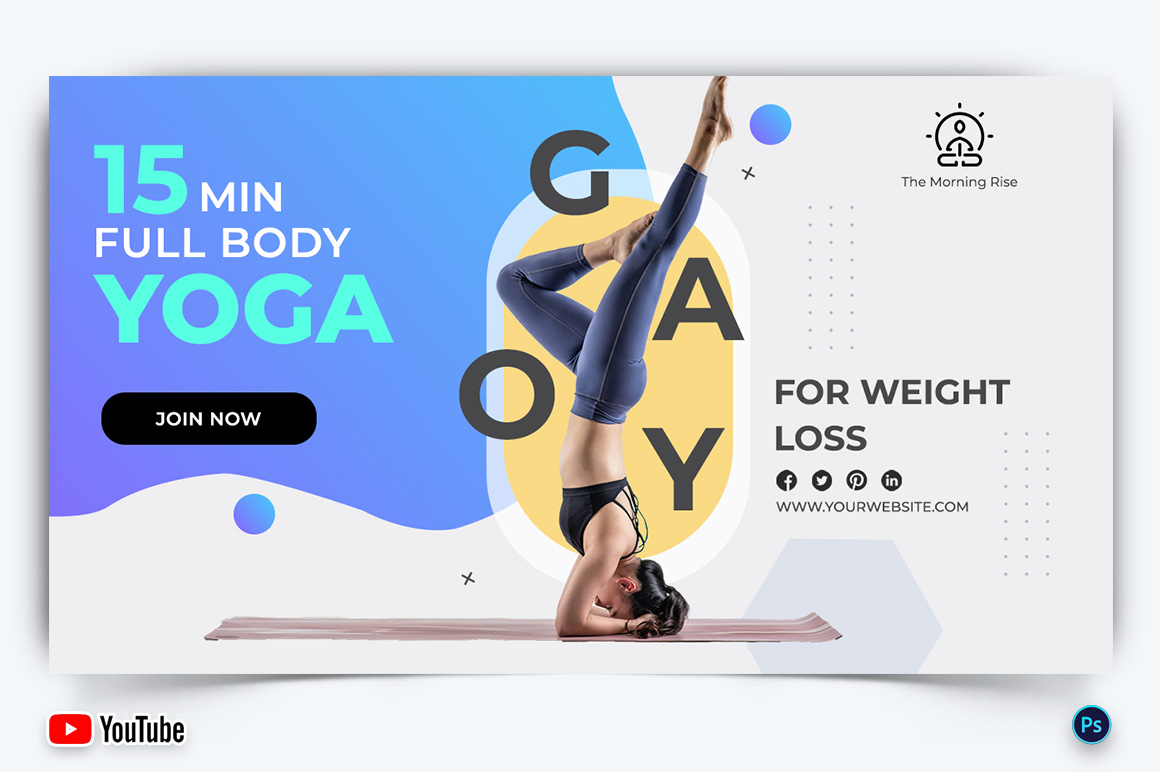 Yoga and Meditation YouTube Thumbnail Design Template-21