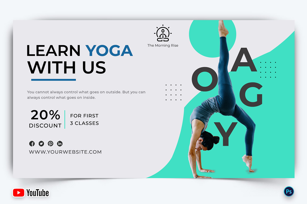 Yoga and Meditation YouTube Thumbnail Design Template-22