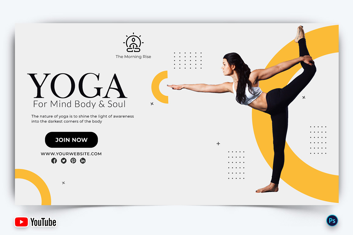 Yoga and Meditation YouTube Thumbnail Design Template-23