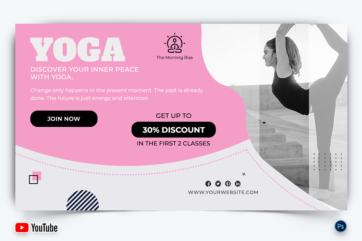 Yoga and Meditation YouTube Thumbnail Design Template-24