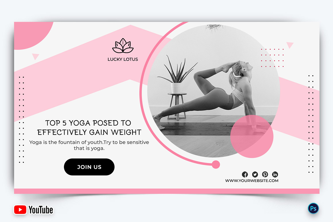 Yoga and Meditation YouTube Thumbnail Design Template-27