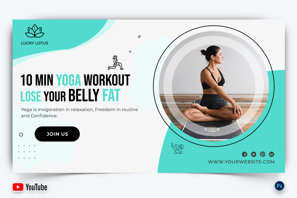 Yoga and Meditation YouTube Thumbnail Design Template-28