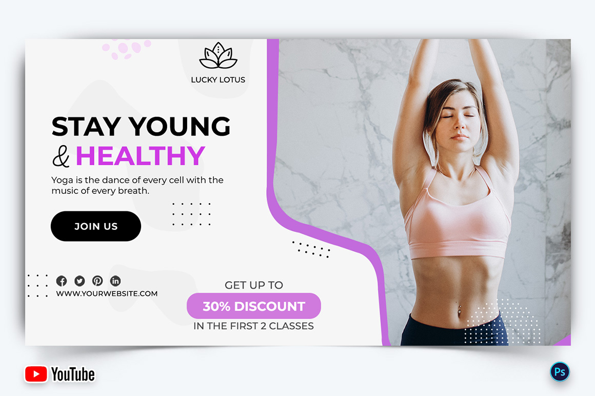 Yoga and Meditation YouTube Thumbnail Design Template-31