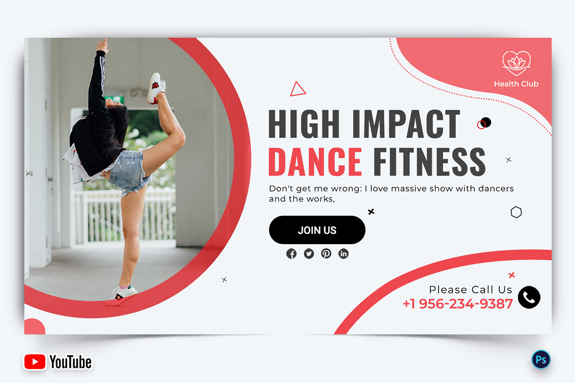 Zumba Dance YouTube Thumbnail Design Template-04