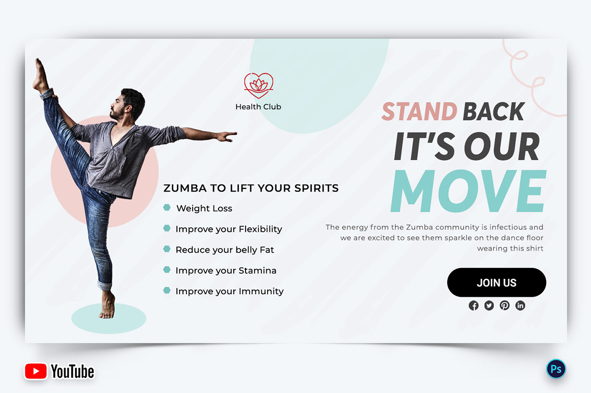 Zumba Dance YouTube Thumbnail Design Template-08