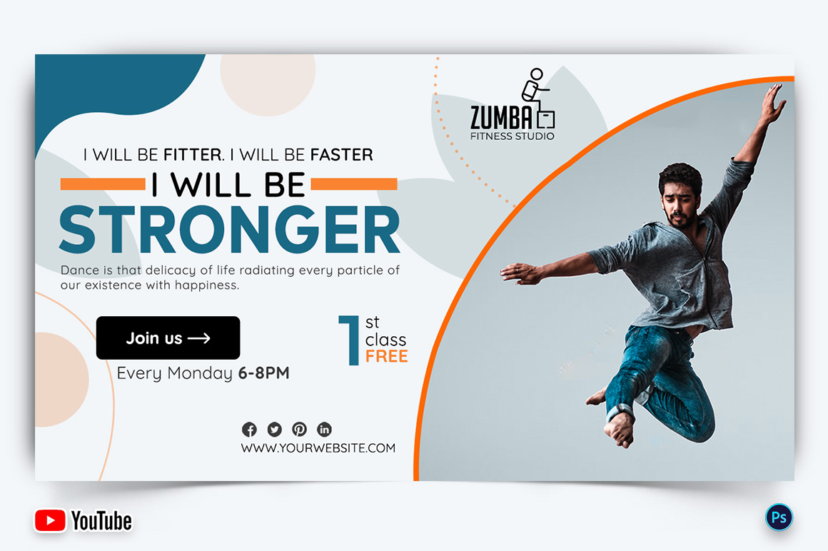 Zumba Dance YouTube Thumbnail Design Template-09