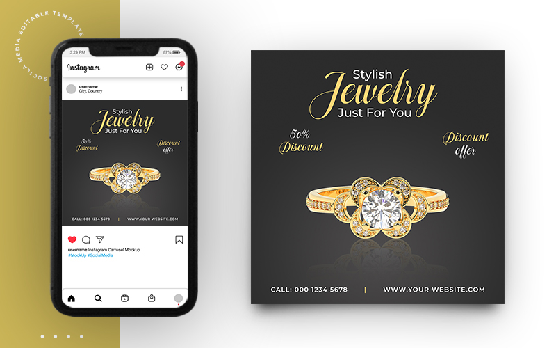 Jewelry Social Media Post Banner Template