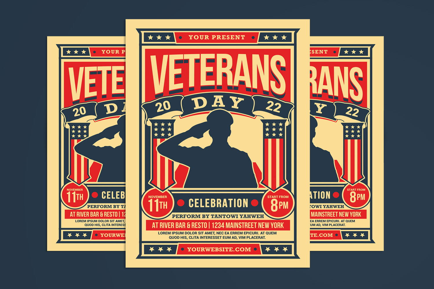 Veterans Day Celebration Flyer template