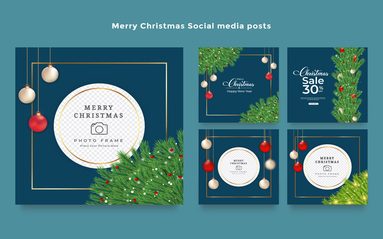 Christmas Social Media Post Illustration
