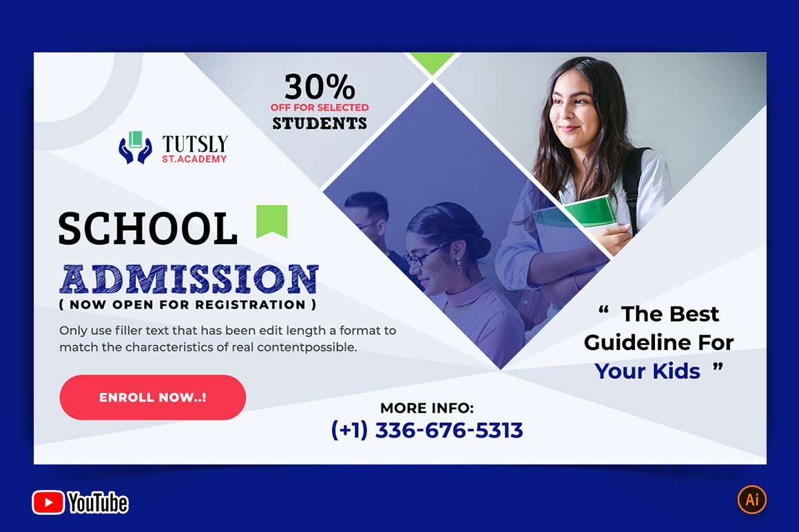 School Admission YouTube Thumbnail Design -01