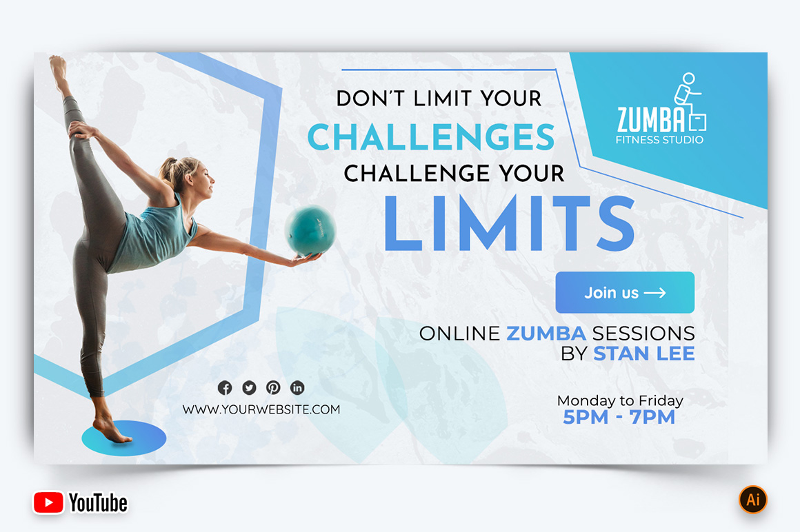 Zumba Dance YouTube Thumbnail Design -10