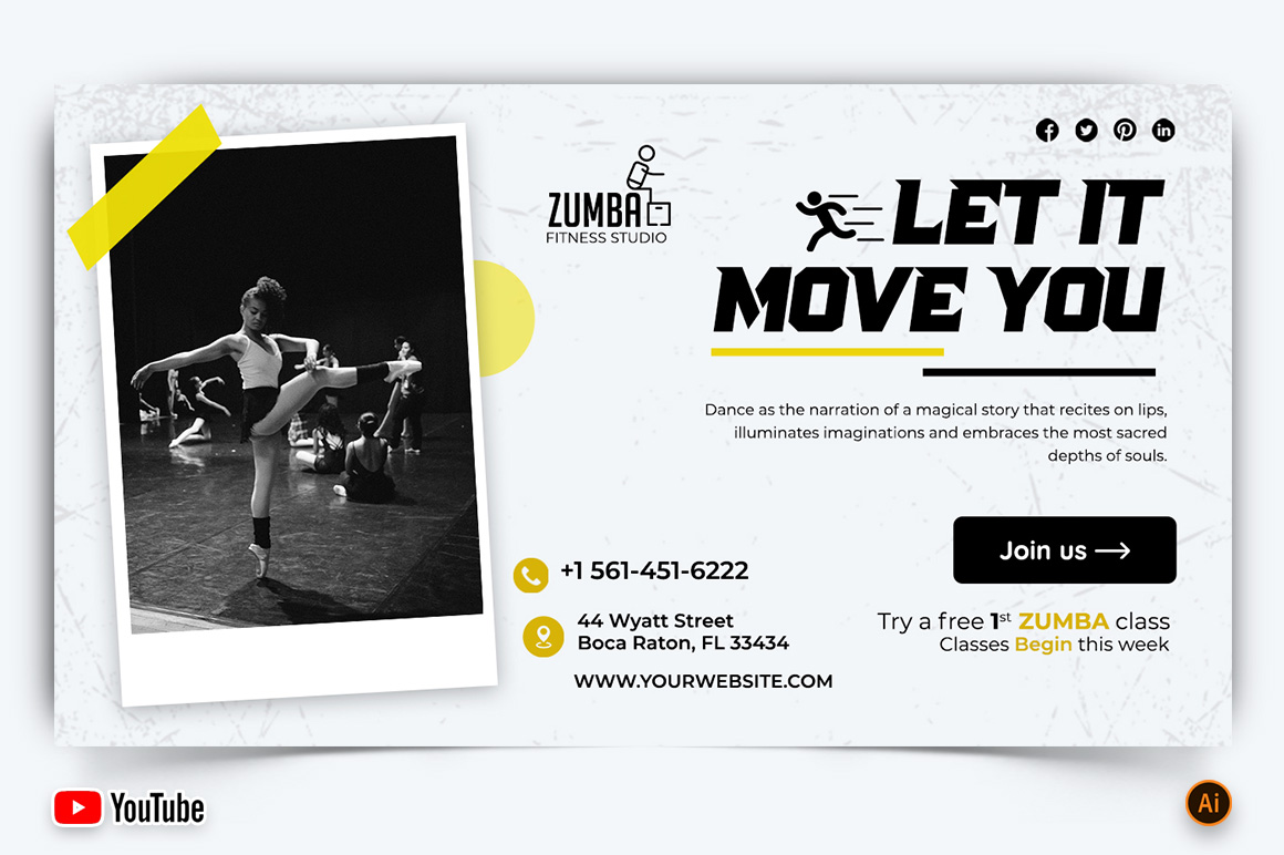 Zumba Dance YouTube Thumbnail Design -14