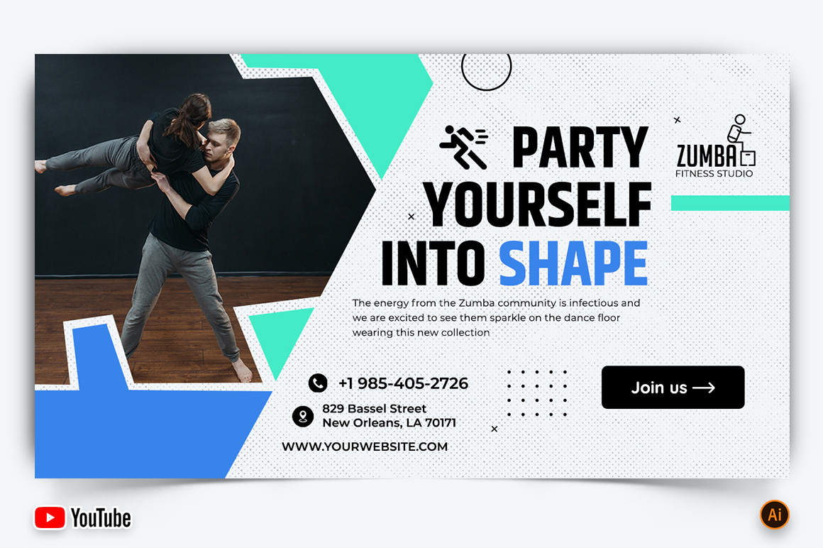 Zumba Dance YouTube Thumbnail Design -16