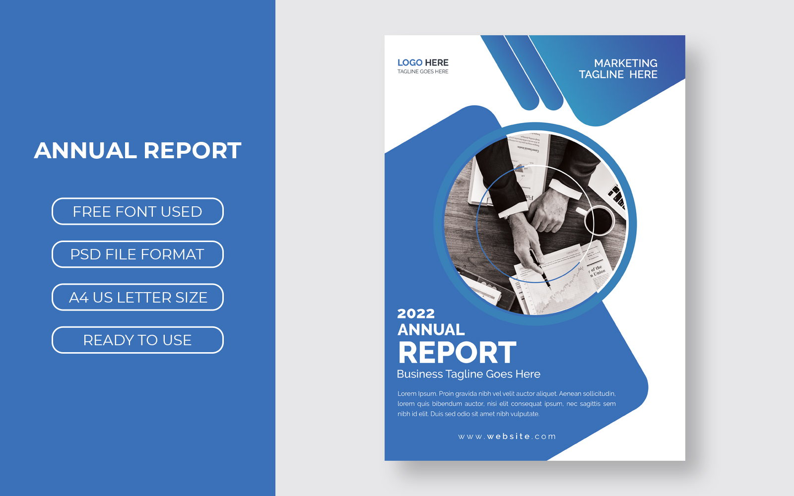 Elegant Blue Business Annual Report Template