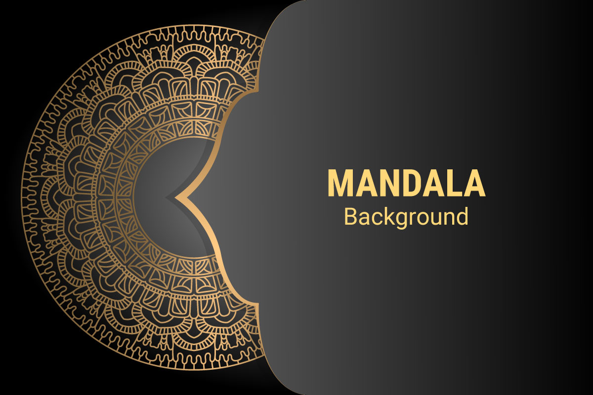 luxury ornamental mandala design background in gold color template