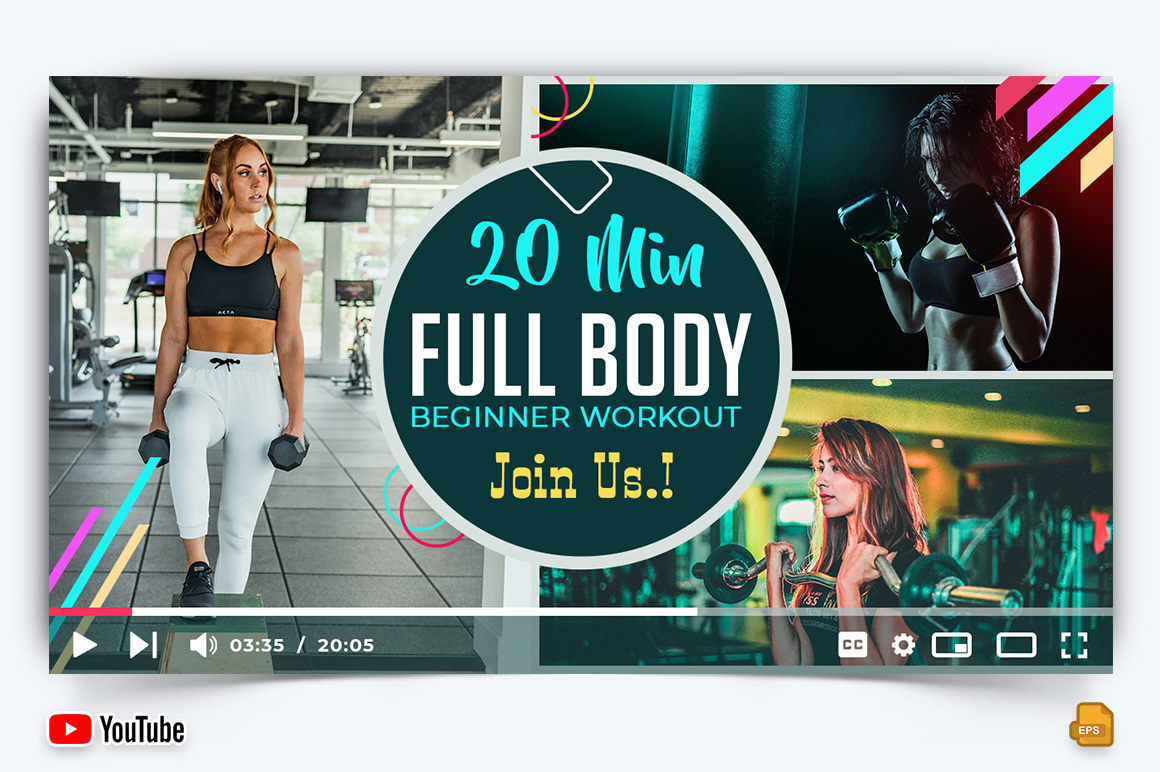 Gym and Fitness YouTube Thumbnail Design -001