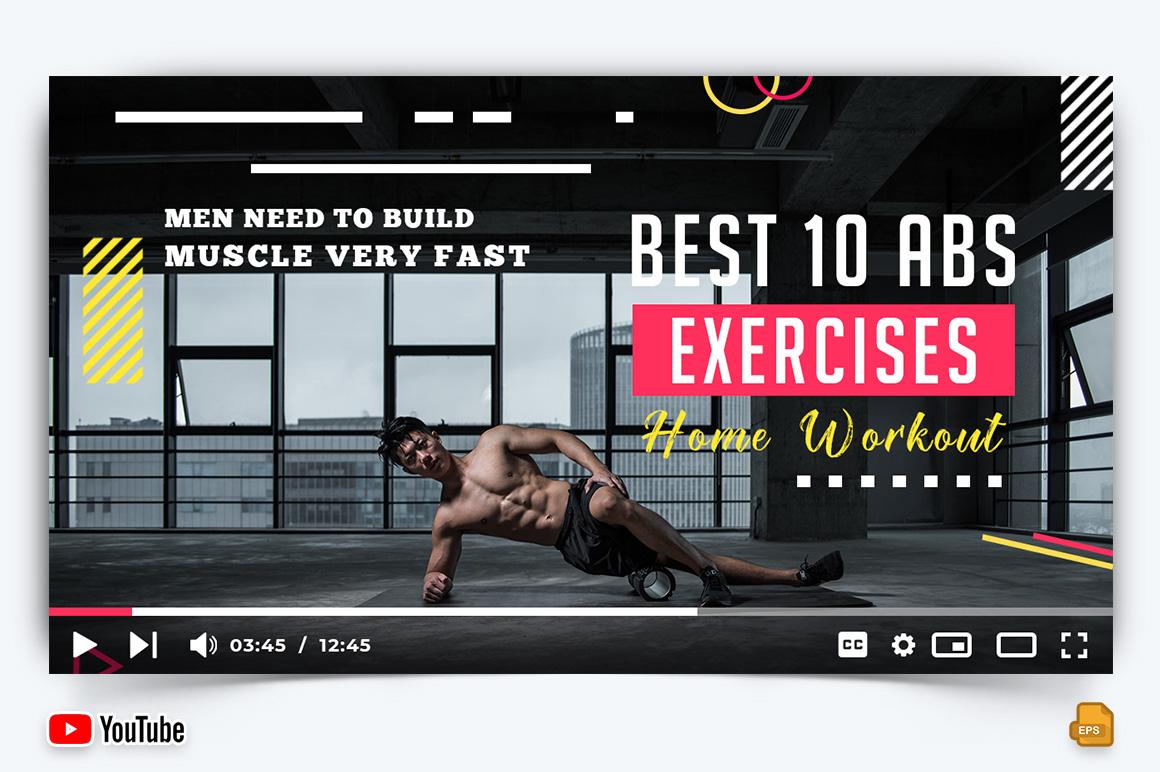 Gym and Fitness YouTube Thumbnail Design -002