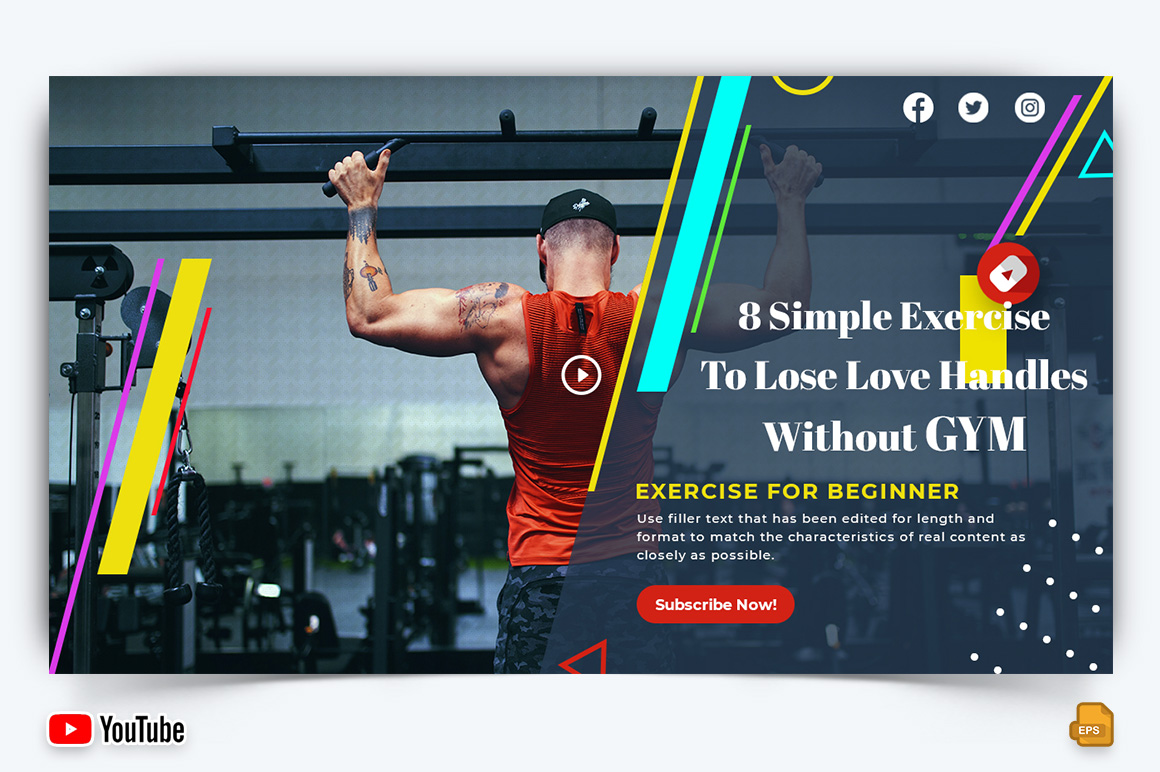 Gym and Fitness YouTube Thumbnail Design -005