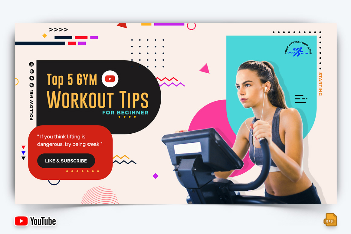 Gym and Fitness YouTube Thumbnail Design -008