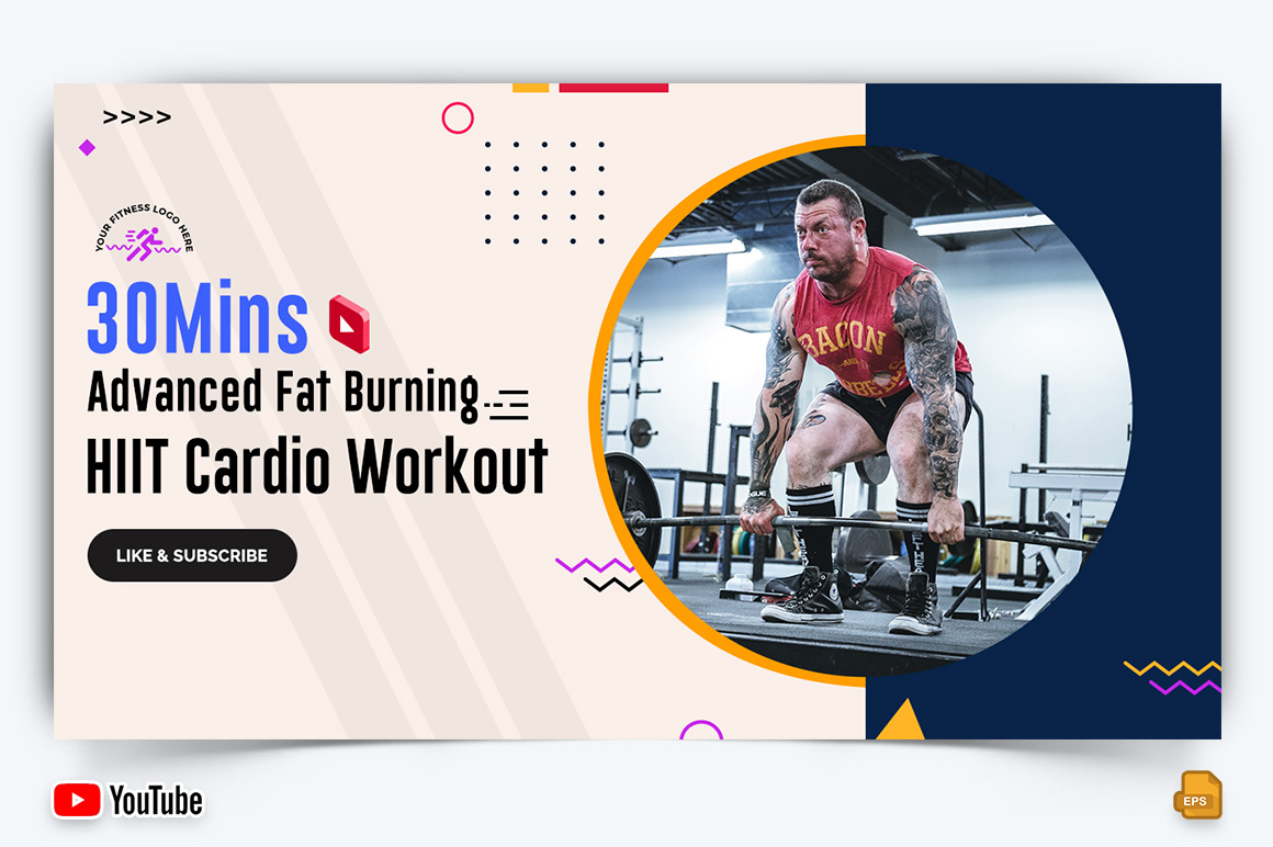 Gym and Fitness YouTube Thumbnail Design -012