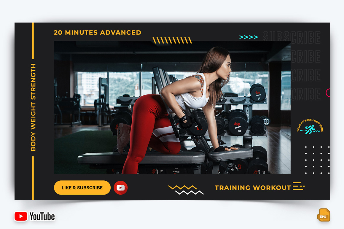 Gym and Fitness YouTube Thumbnail Design -013