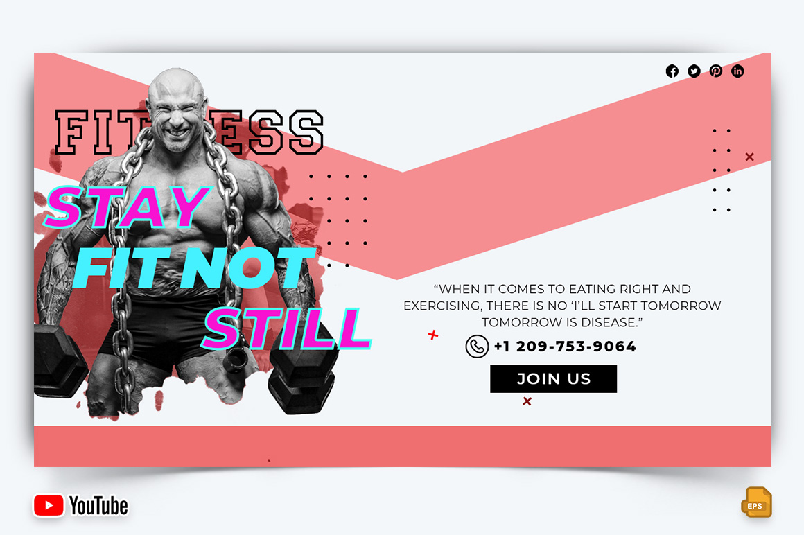 Gym and Fitness YouTube Thumbnail Design -017