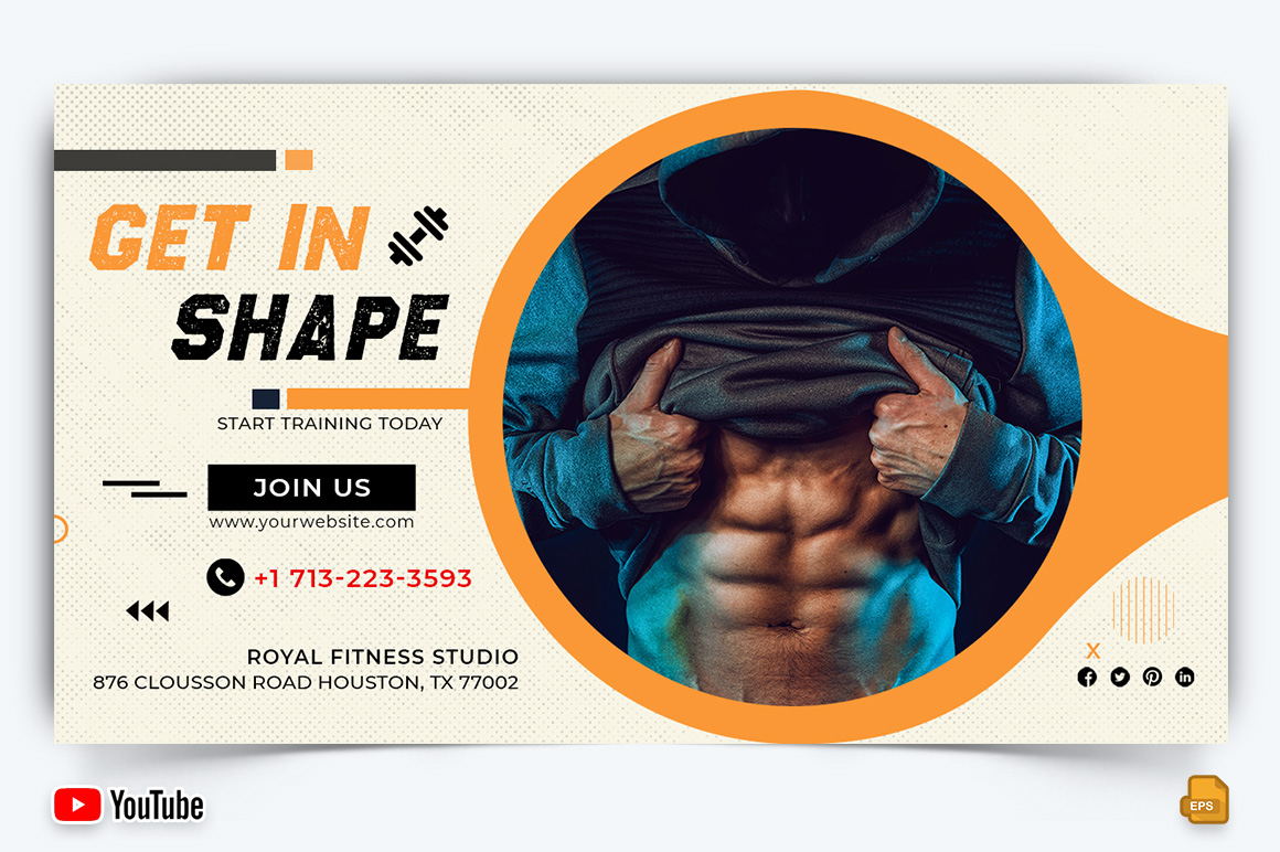 Gym and Fitness YouTube Thumbnail Design -018