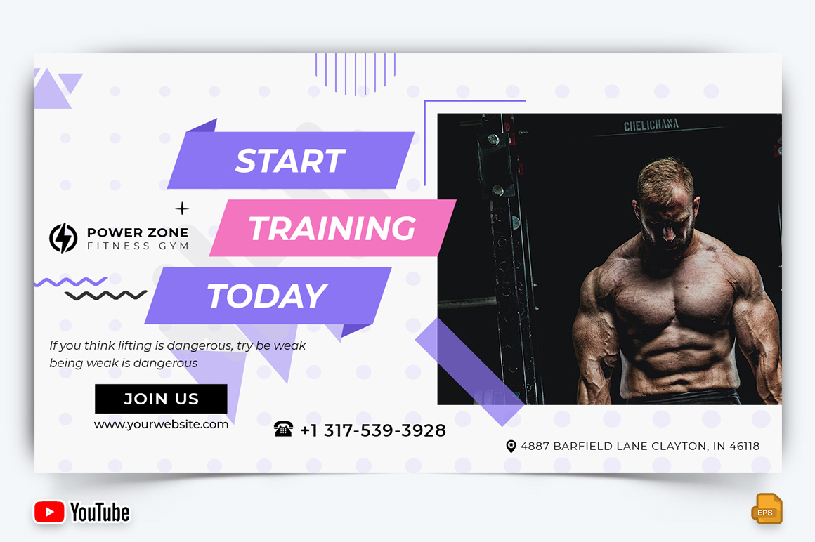 Gym and Fitness YouTube Thumbnail Design -020