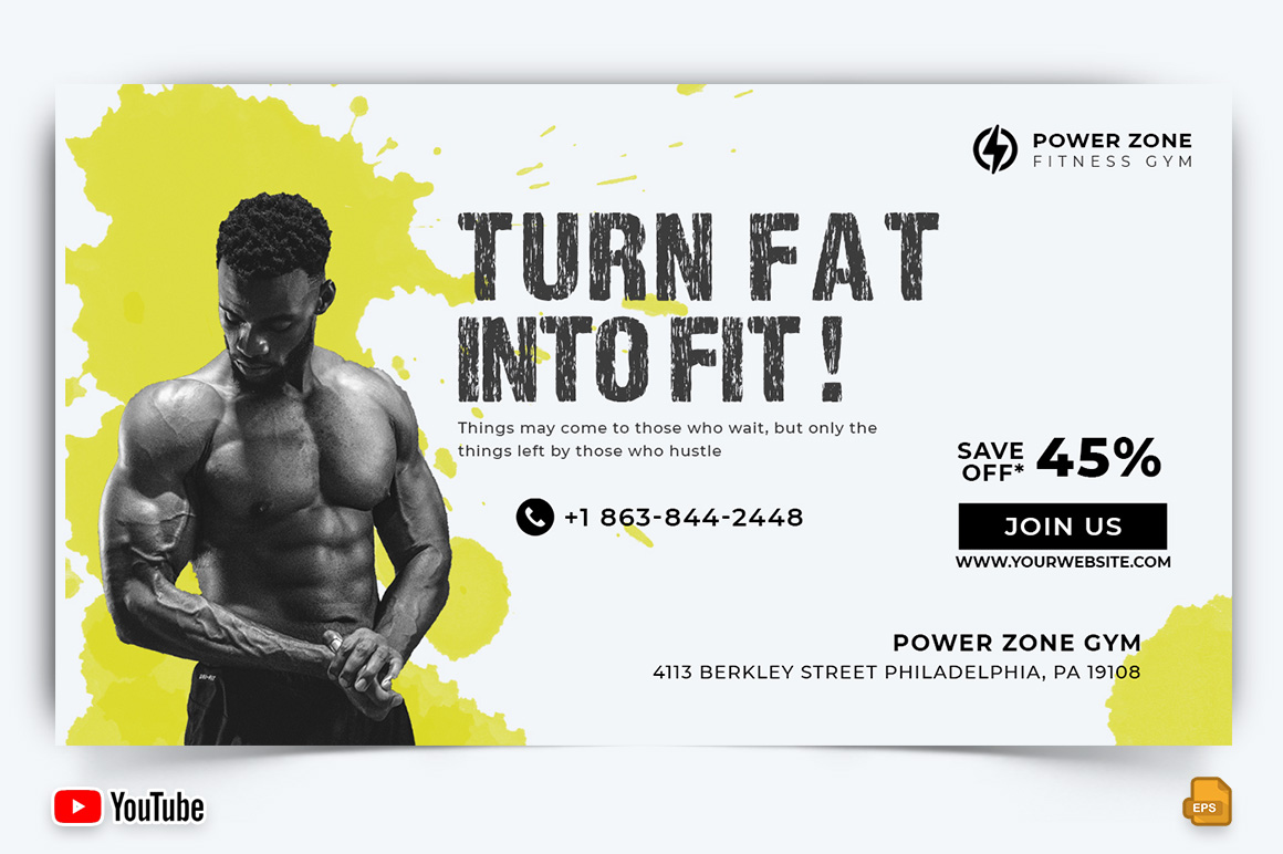 Gym and Fitness YouTube Thumbnail Design -022