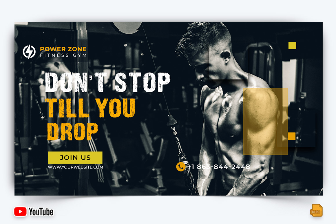 Gym and Fitness YouTube Thumbnail Design -023