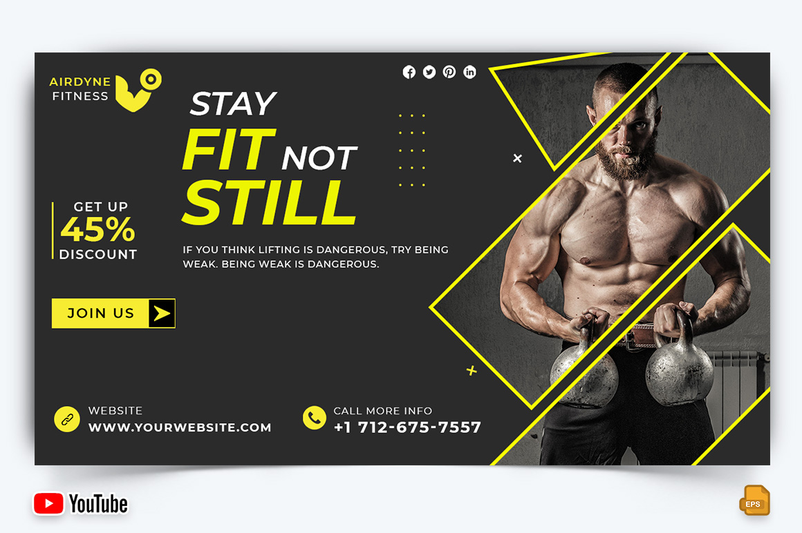 Gym and Fitness YouTube Thumbnail Design -027