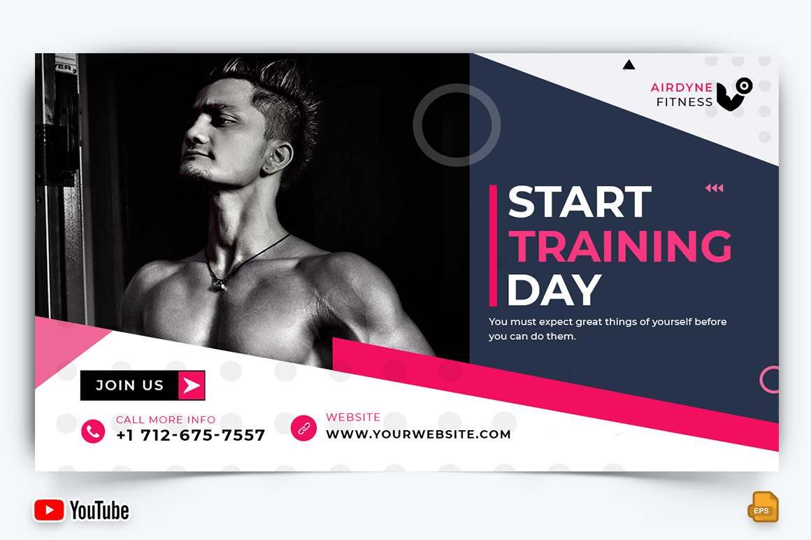 Gym and Fitness YouTube Thumbnail Design -028