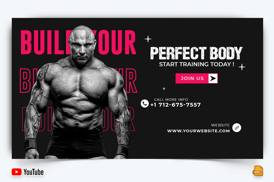 Gym and Fitness YouTube Thumbnail Design -030