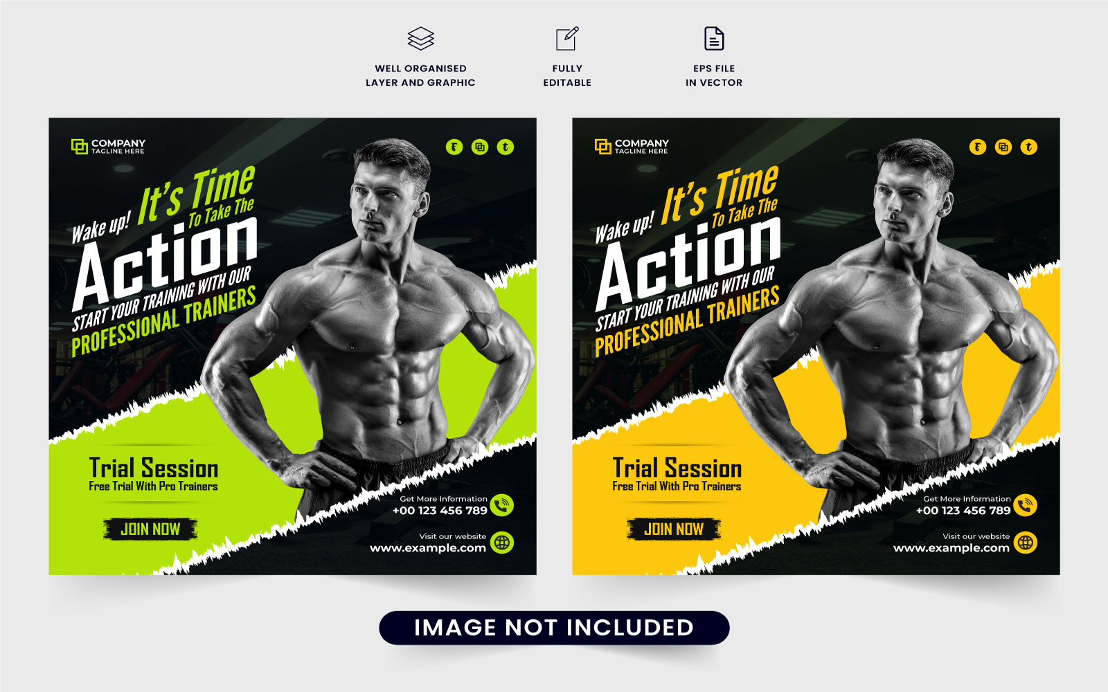 Gym workout service template vector
