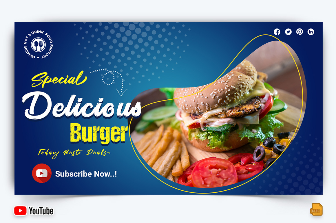 Food and Restaurant YouTube Thumbnail Design -017