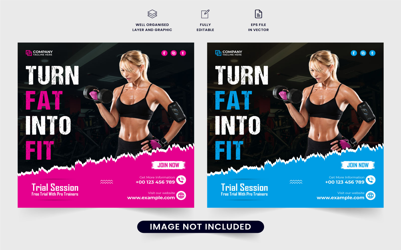 Gym session promotional template vector