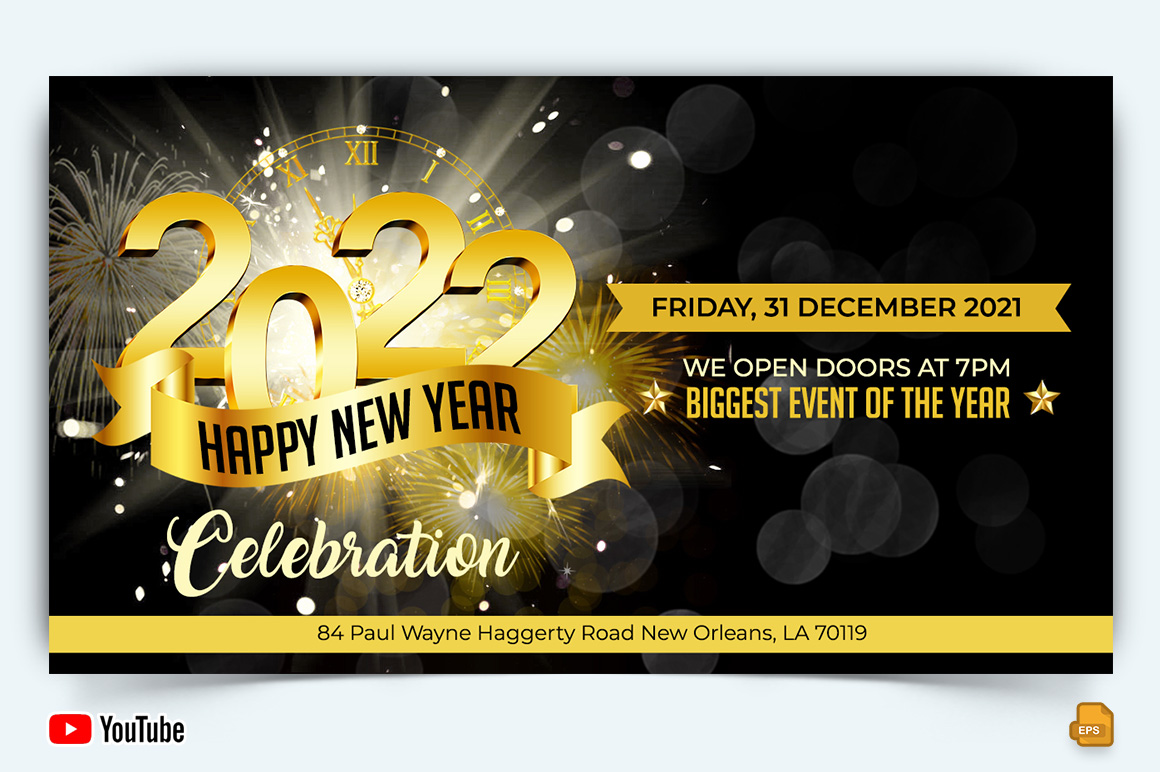 New Year Party YouTube Thumbnail Design -004