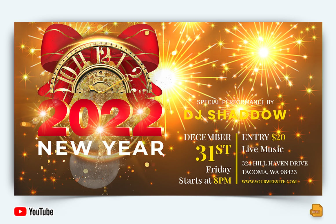 New Year Party YouTube Thumbnail Design -012