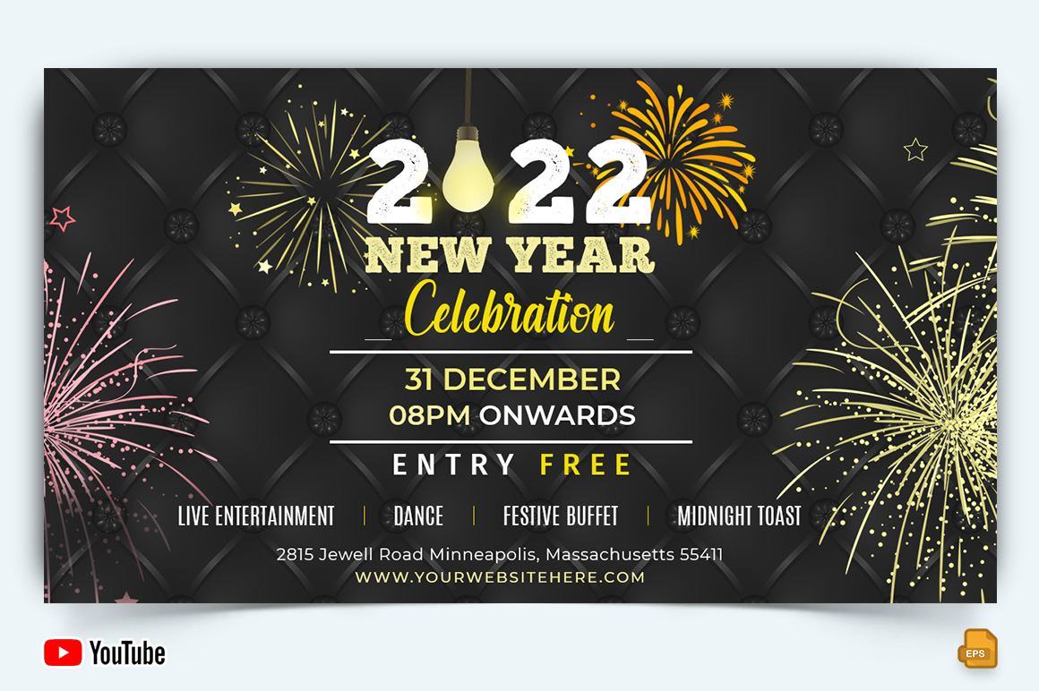 New Year Party YouTube Thumbnail Design -015