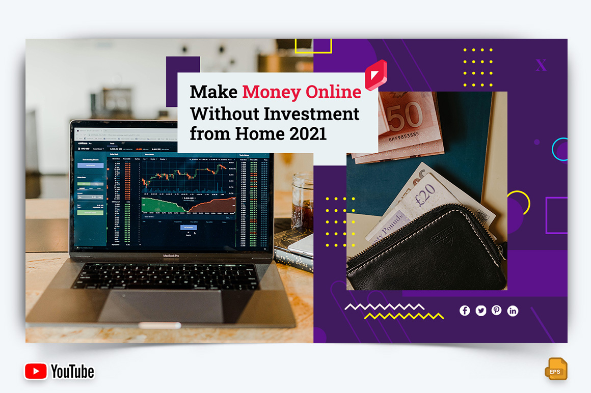 Online Money Earnings YouTube Thumbnail Design -019